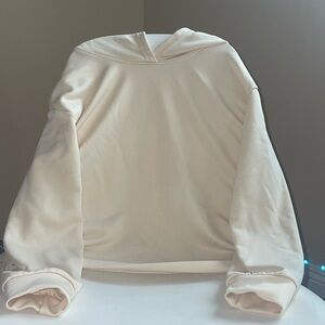 Brown and tan have a good day sweat shirt no pockets and thin fabric